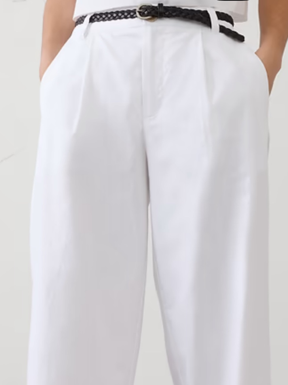 Vintage Ann Gerlin Women's White Linen Chino Pants